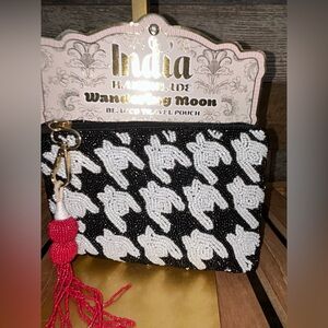 NWT-Wandering Moon Beaded Evil Eye Pouch Coin Purse.